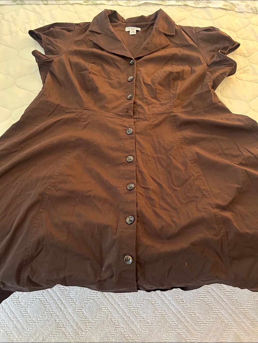 Liz Claiborne Chocolate Brown Button-Front Women's Top